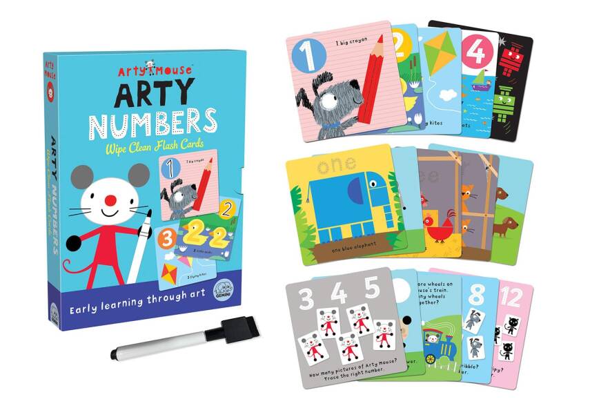 Arty Mouse Arty Numbers Wipe Clean Flash Cards - 2